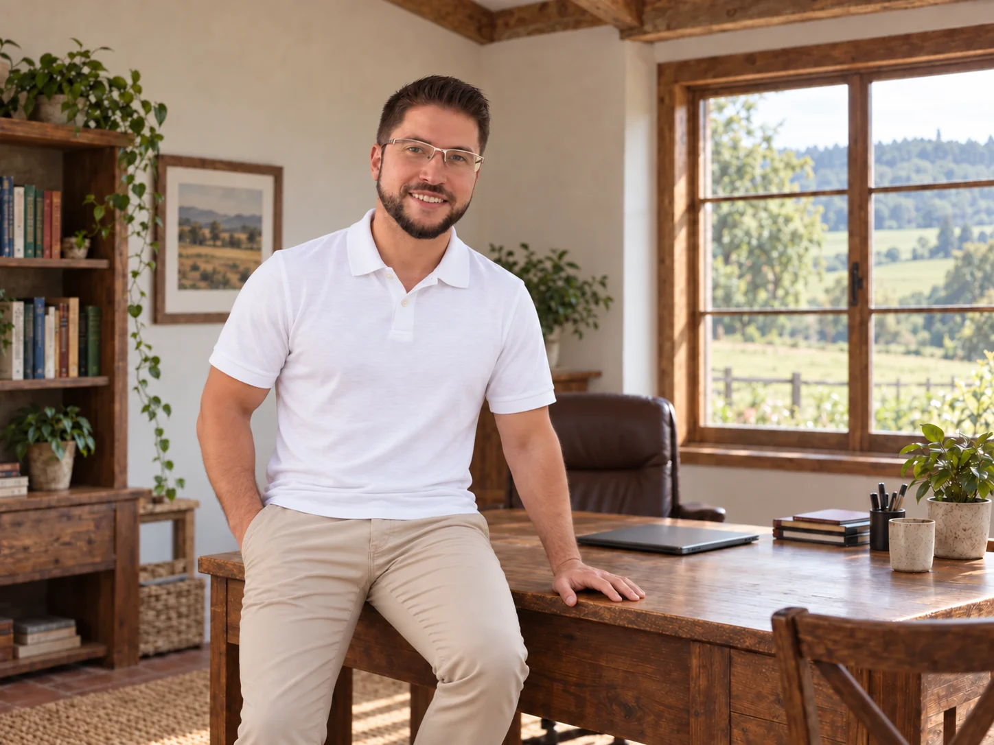 Retrato ilustrativo de Pol en un entorno recreado para presentar sus sesiones online